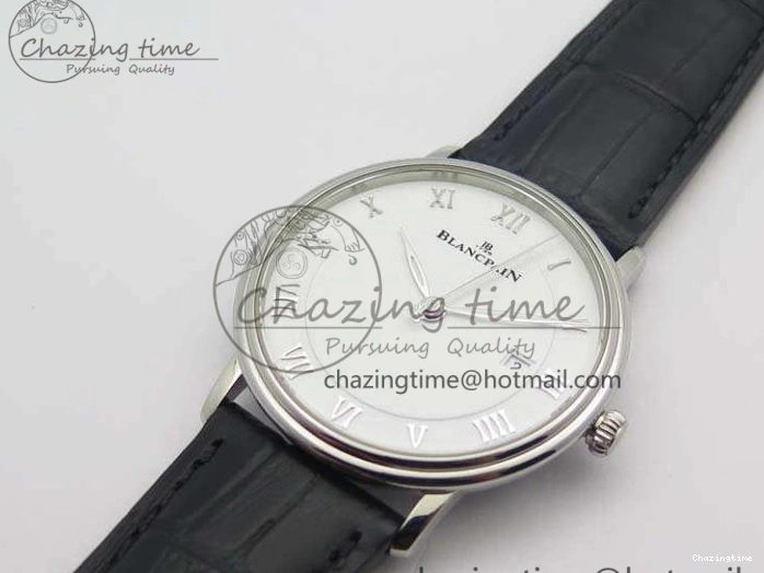 0326 Villeret 6651 SS ZF 1:1 Best Edition White Dial On Black Leather Strap A Practical 8098